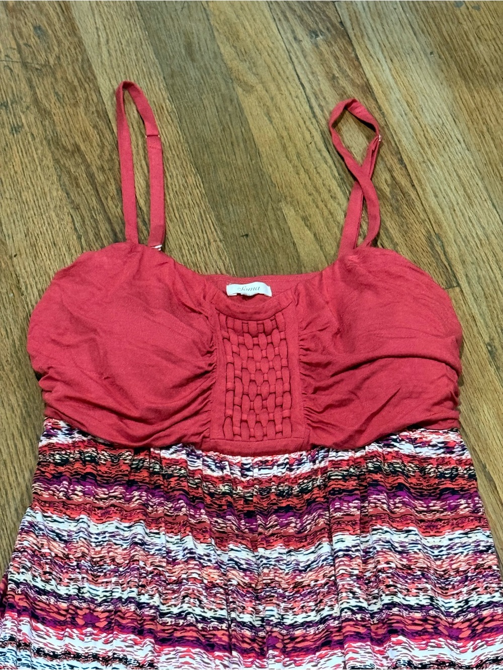 Soma Coral and Pink Striped Maxi Dress - Picture 4 of 9